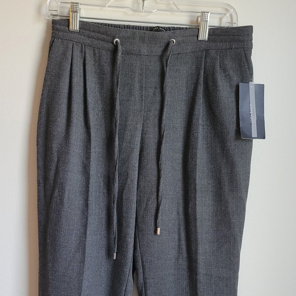 Zara Basic NWT Park Grey Wool Pant Elastic Waist M